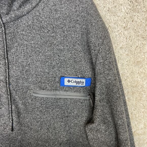 Columbia PFG Fleece Sweater Mens XL Gray Performance Fishing Gear 1/4 Snap - Picture 3 of 7